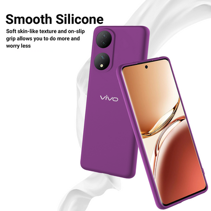 VIVO Y100 5G Liquid Silicone Velvet-Touch Silk Finish Protective Back Case