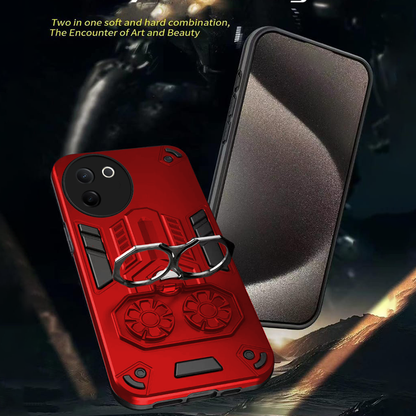 Vivo V30e 5G Armor knight Series Camera Protection 2 in 1 Shockproof Phone Cover with Kickstand