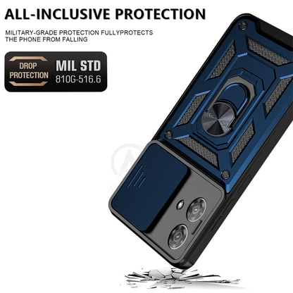 MOTOROLA EDGE 40 NEO 5G ARMOR MILITARY-GRADE CASE WITH SLIDING CAMERA COVER & 360 KICKSTAND