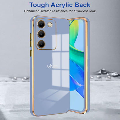 VIVO Y200 5G ULTRA-SHINE GOLD ELECTROPLATED LUXURIOUS  BACK CASE WITH CAMERA PROTECTION