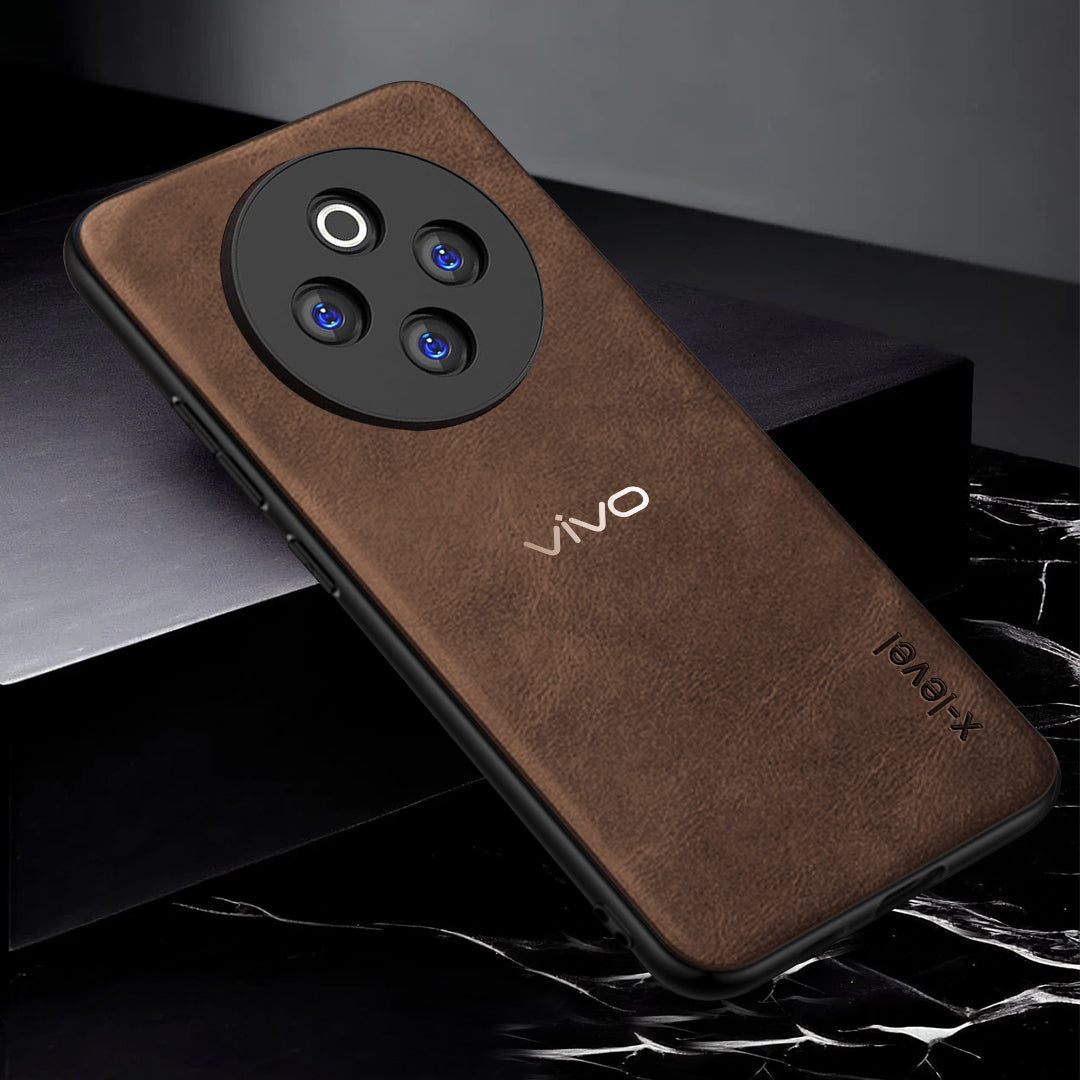 VIVO T4 5G Vintage Leather Stitched Protective Back Case