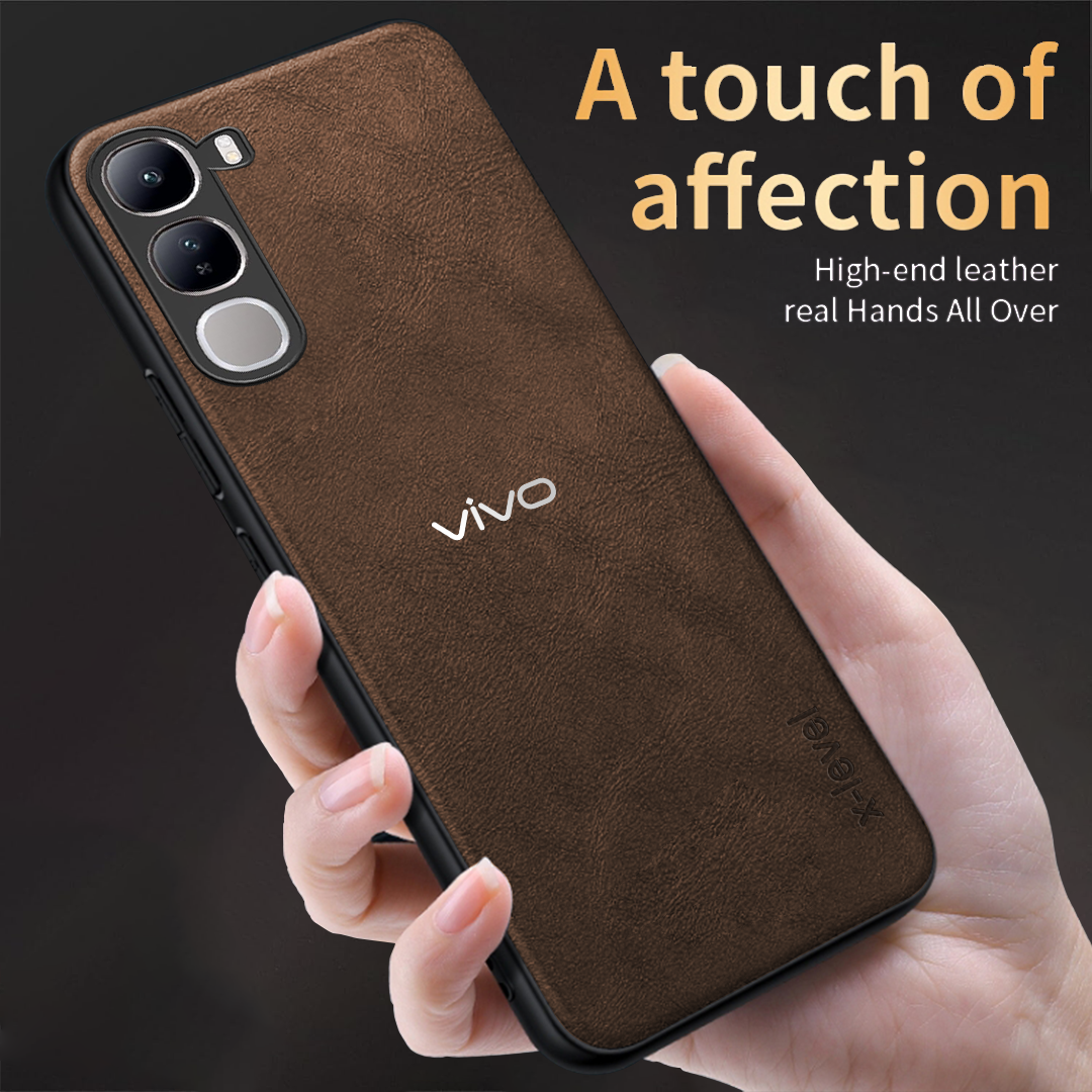 VIVO Y300 5G VINTAGE PU LEATHER PROTECTIVE BACK CASE