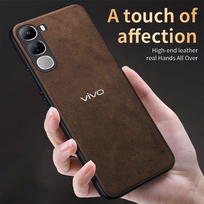VIVO Y300 5G VINTAGE PU LEATHER PROTECTIVE BACK CASE