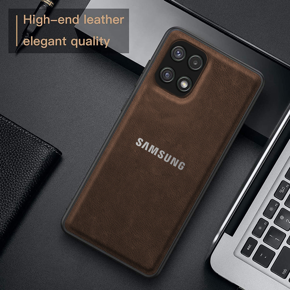 Galaxy A22 5G VINTAGE PU LEATHER PROTECTIVE BACK CASE