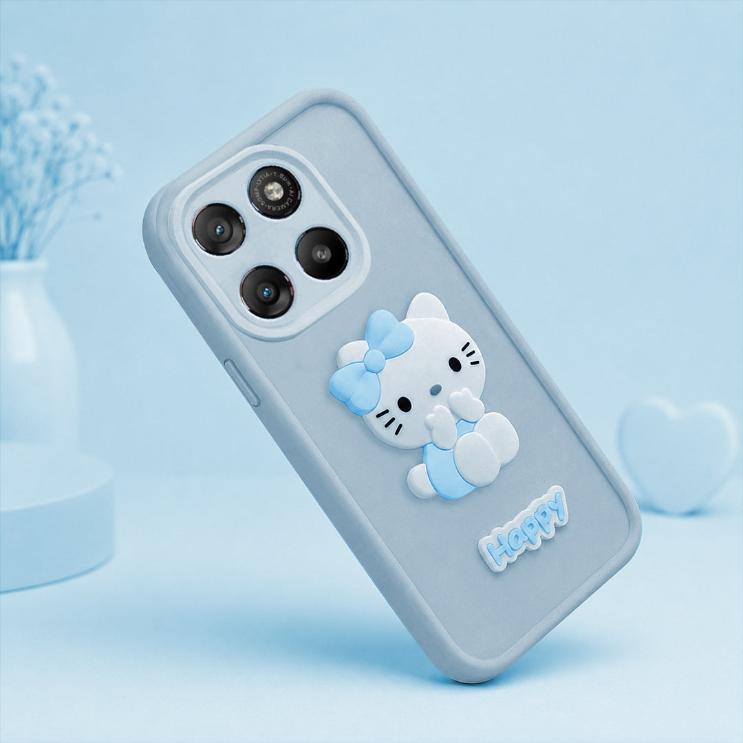MOTOROLA EDGE 70 FUSION Cute 3D Kitty Soft Silicone Shockproof Protective Back Cover with Camera Protection