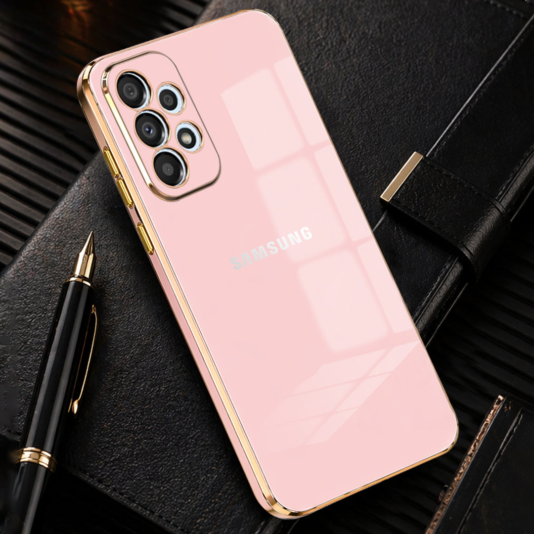 SAMSUNG A73 5G ULTRA-SHINE GOLD ELECTROPLATED LUXURIOUS BACK CASE WITH CAMERA PROTECTION