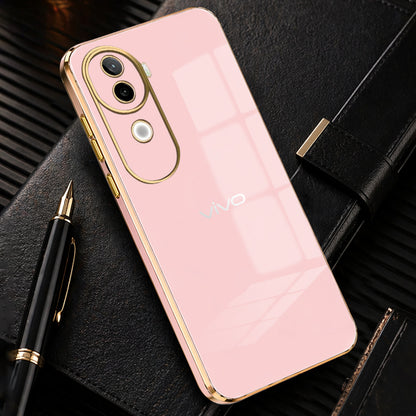 VIVO V40E 5G GOLD ELECTROPLATED LUXURIOUS BACK CASE WITH CAMERA PROTECTION