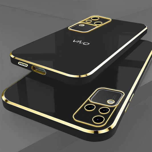 VIVO V30/ V30PRO 5G ULTRA-SHINE GOLD ELECTROPLATED LUXURIOUS  BACK CASE WITH CAMERA PROTECTION