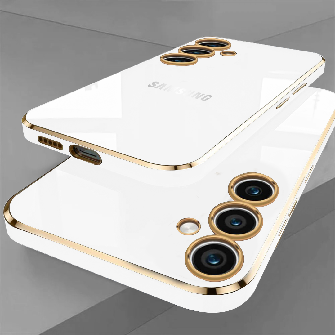 GALAXY A34 5G ULTRA-SHINE GOLD ELECTROPLATED LUXURIOUS  BACK CASE WITH CAMERA PROTECTION