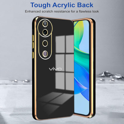 VIVO V40 5G ULTRA-SHINE GOLD ELECTROPLATED LUXURIOUS  BACK CASE WITH CAMERA PROTECTION