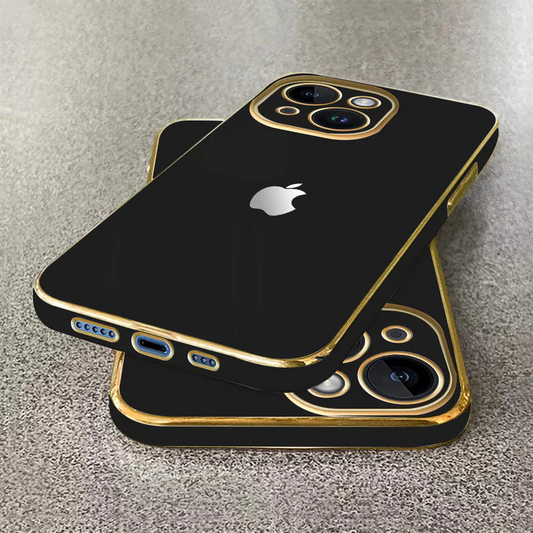 IPHONE 15-SERIES ULTRA-SHINE GOLD ELECTROPLATED LUXURIOUS BACK CASE WITH CAMERA PROTECTION