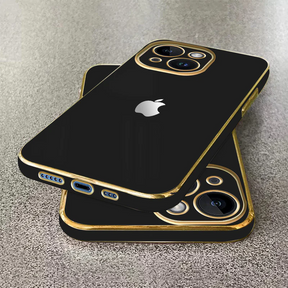 IPHONE 15-SERIES ULTRA-SHINE GOLD ELECTROPLATED LUXURIOUS BACK CASE WITH CAMERA PROTECTION