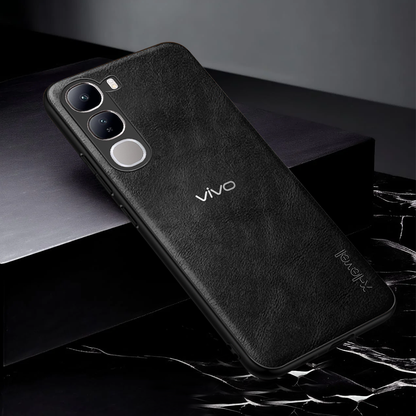 VIVO Y400 5G Vintage Leather Stitched Protective Back Case