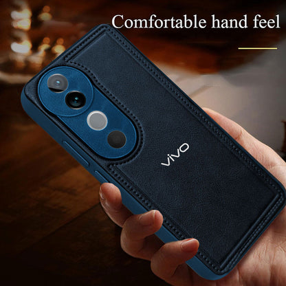VIVO V40 5G Vintage Leather Stitched Protective Back Case