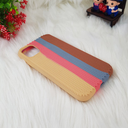 Color Block Woven Pattern Silicon Case For iPhone 13/13 Pro
