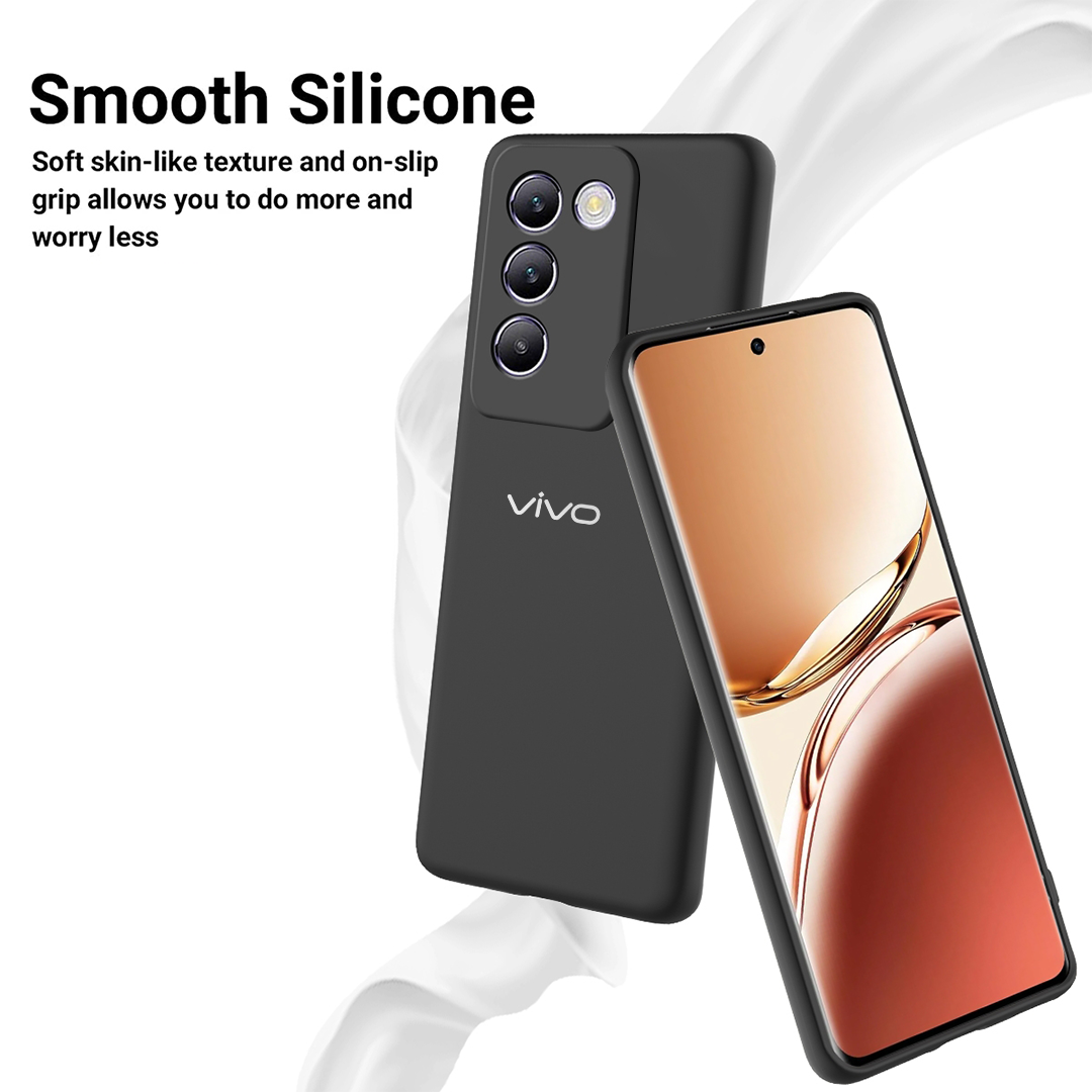 VIVO Y2OOE 5G Liquid Silicone Velvet-Touch Silk Finish Protective Back Case