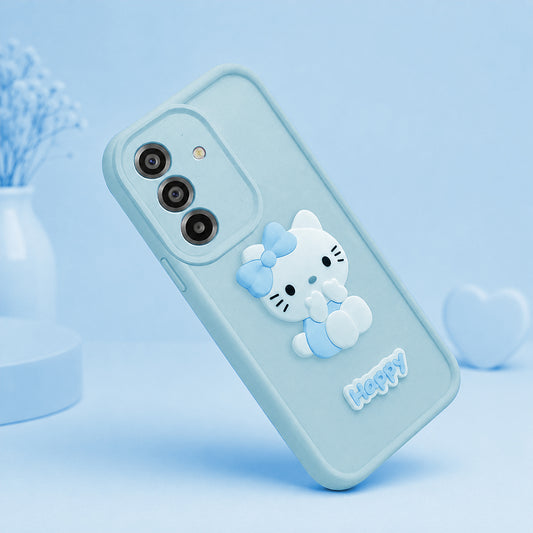 SAMSUNG A35 5g Cute 3D Kitty Soft Silicone Shockproof Protective Back Cover with Camera Protection