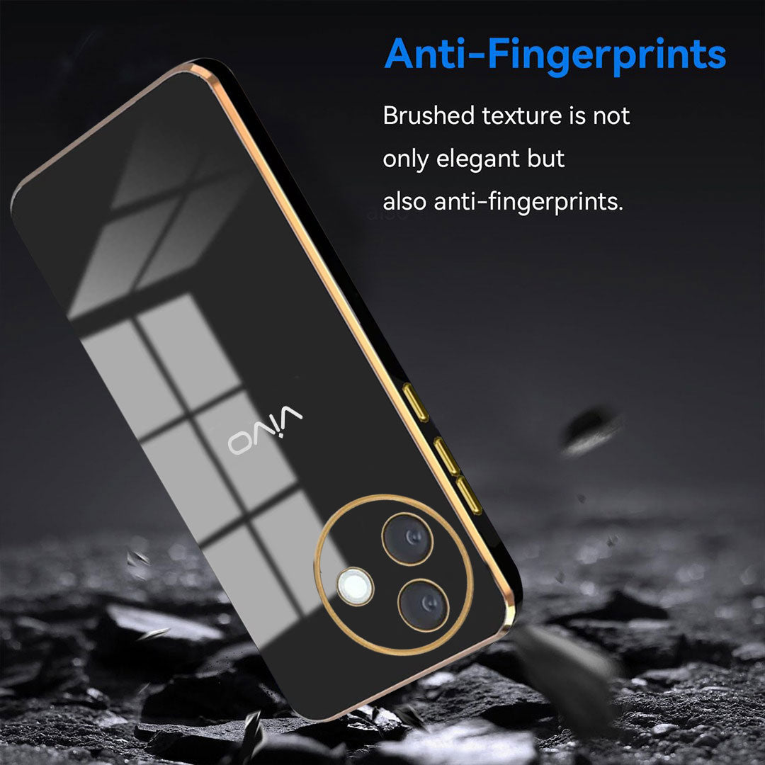 VIVO Y39 5G GOLD ELECTROPLATED LUXURIOUS BACK CASE WITH CAMERA PROTECTION
