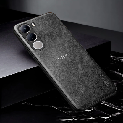 VIVO Y400 5G Vintage Leather Stitched Protective Back Case