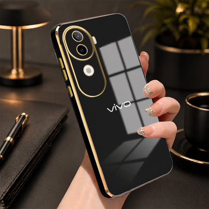 VIVO V40E 5G GOLD ELECTROPLATED LUXURIOUS BACK CASE WITH CAMERA PROTECTION