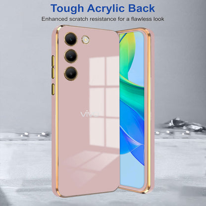 VIVO Y200E 5G ULTRA-SHINE GOLD ELECTROPLATED LUXURIOUS  BACK CASE WITH CAMERA PROTECTION