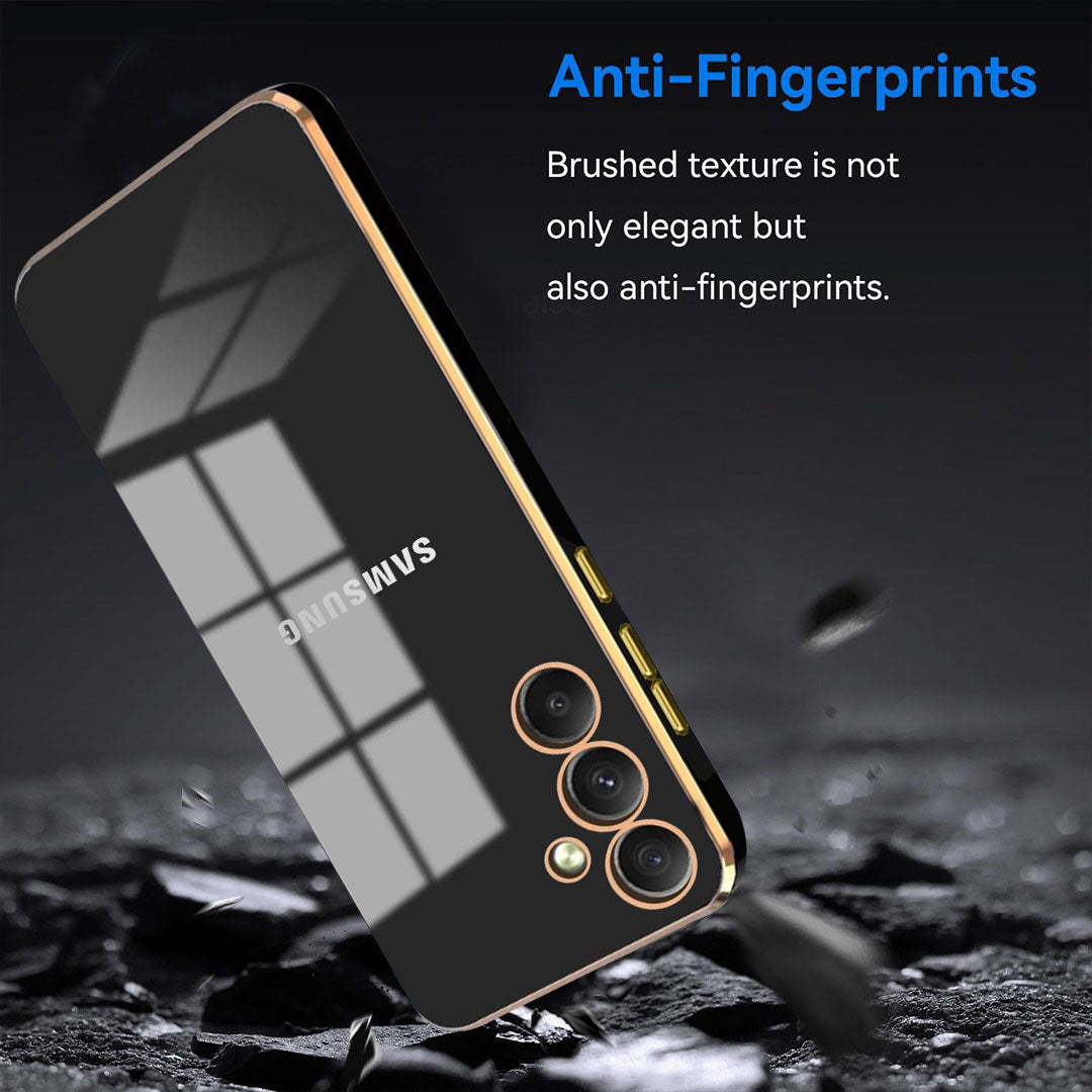 GALAXY A34 5G ULTRA-SHINE GOLD ELECTROPLATED LUXURIOUS  BACK CASE WITH CAMERA PROTECTION