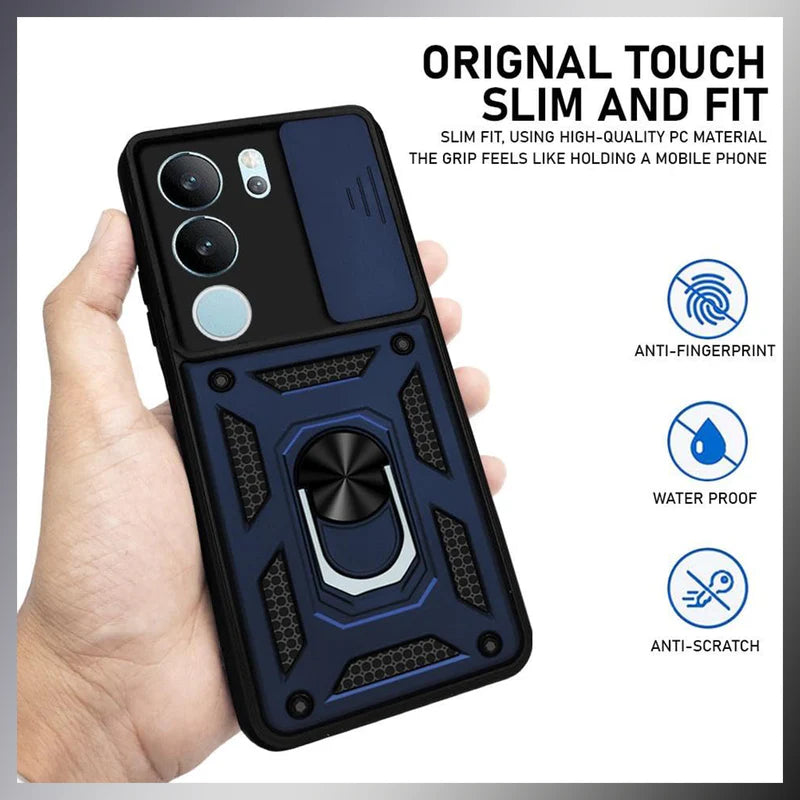 VIVO v29/ V29 PRO 5G ARMOR MILITARY-GRADE CASE WITH SLIDING CAMERA COVER & 360 KICKSTAND