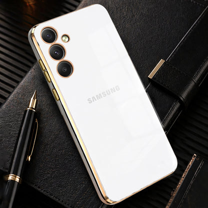 GALAXY A55 5G ULTRA-SHINE GOLD ELECTROPLATED LUXURIOUS  BACK CASE WITH CAMERA PROTECTION