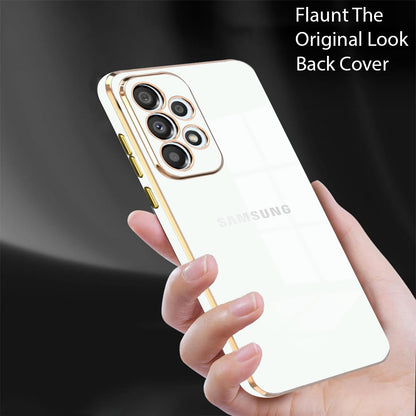 GALAXY A73 5G ULTRA-SHINE GOLD ELECTROPLATED LUXURIOUS  BACK CASE WITH CAMERA PROTECTION