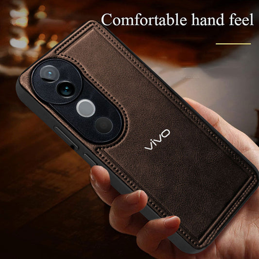 VIVO V40 5G Vintage Leather Stitched Protective Back Case