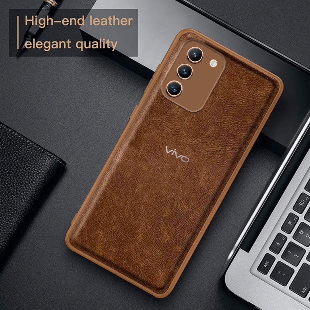 VIVO Y200E 5G VINTAGE PU LEATHER PROTECTIVE BACK CASE