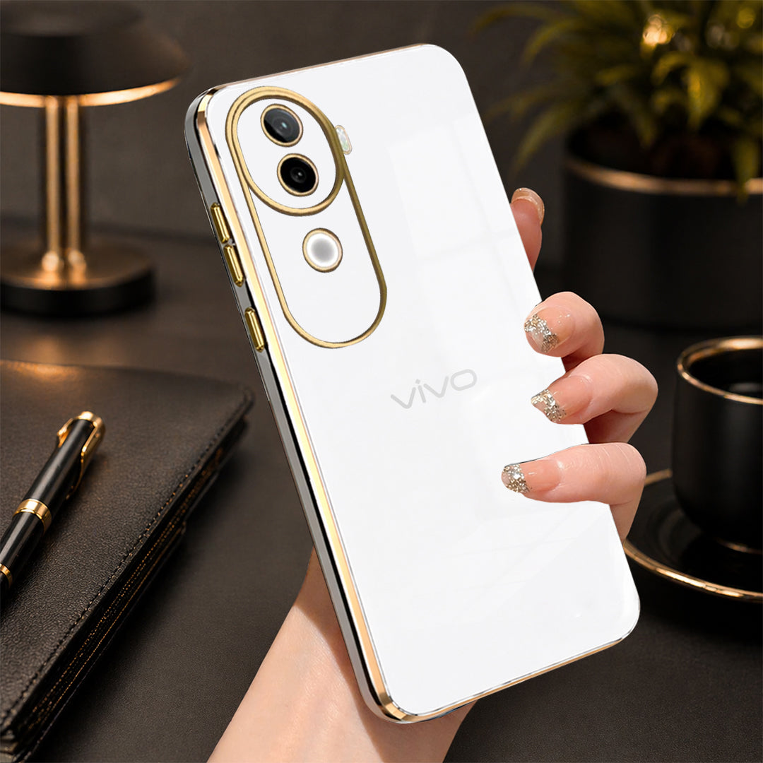 VIVO V40E 5G GOLD ELECTROPLATED LUXURIOUS BACK CASE WITH CAMERA PROTECTION
