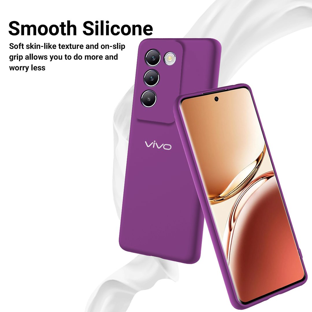 VIVO Y2OOE 5G Liquid Silicone Velvet-Touch Silk Finish Protective Back Case