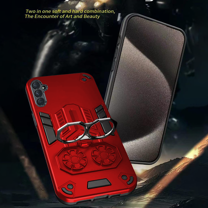 Samsung S23Fe 5G Armor knight Series Camera Protection 2 in 1 Shockproof Phone Cover with Kickstand