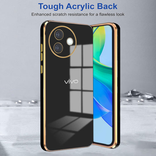 VIVO Y39 5G GOLD ELECTROPLATED LUXURIOUS BACK CASE WITH CAMERA PROTECTION