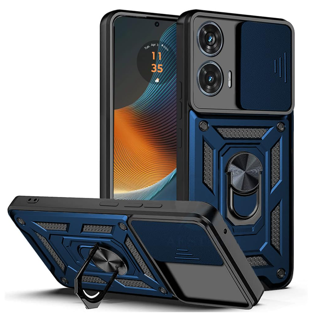 MOTO EDGE 50 FUSION  5G ARMOR MILITARY-GRADE CASE WITH SLIDING CAMERA COVER & 360 KICKSTAND