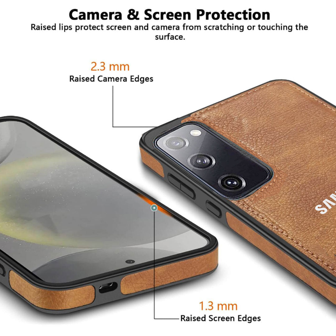SAMSUNG S20 FE 5G  LEATHER PROTECTIVE BACK CASE