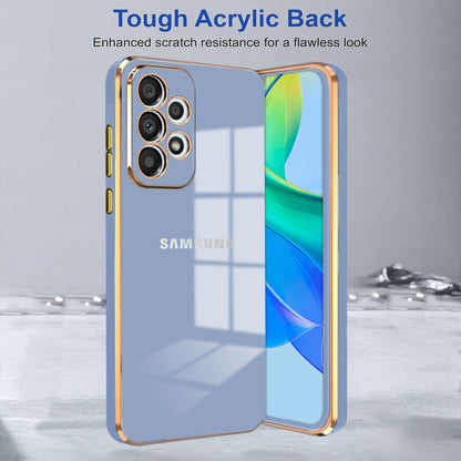 GALAXY A73 5G ULTRA-SHINE GOLD ELECTROPLATED LUXURIOUS  BACK CASE WITH CAMERA PROTECTION