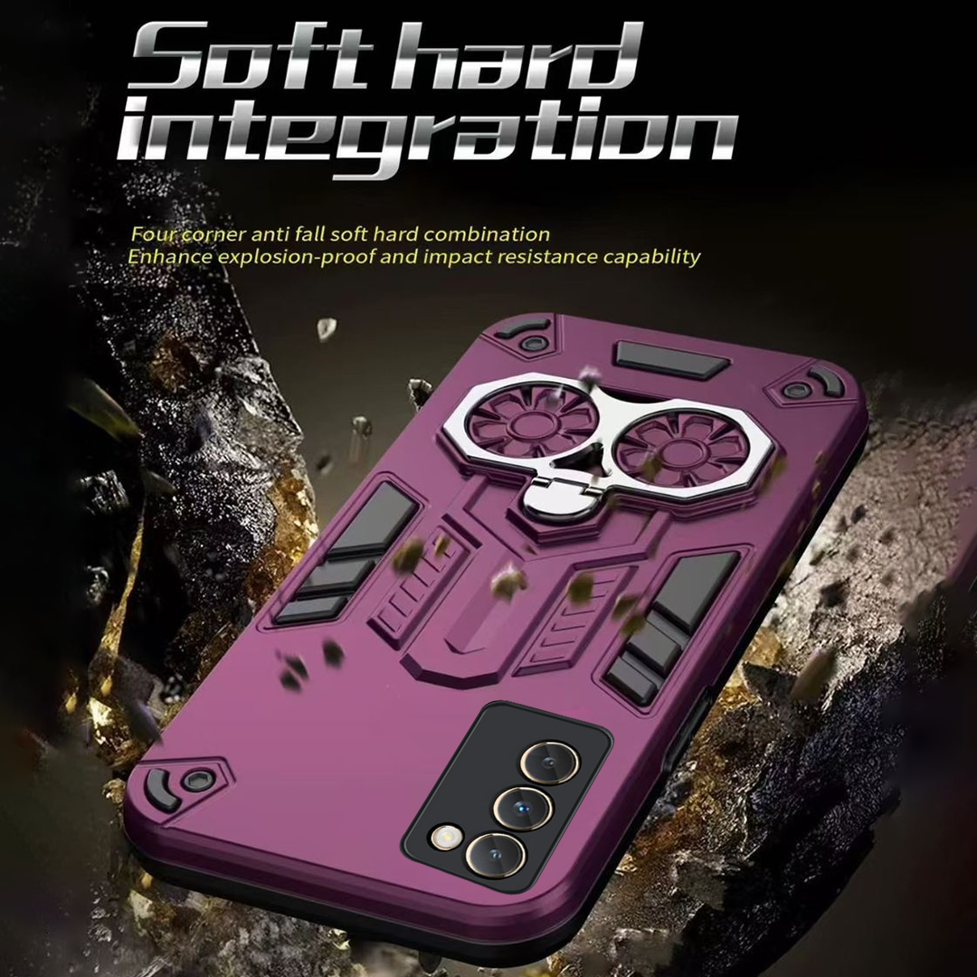 Vivo T3 5G Armor knight Series Camera Protection 2 in 1 Shockproof Phone Cover with Kickstand
