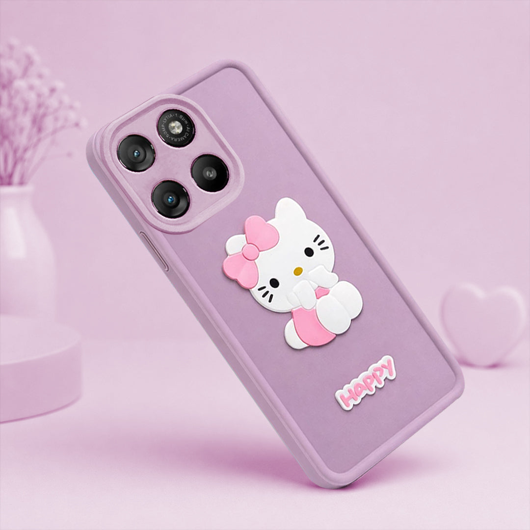 MOTOROLA EDGE 70 FUSION Cute 3D Kitty Soft Silicone Shockproof Protective Back Cover with Camera Protection