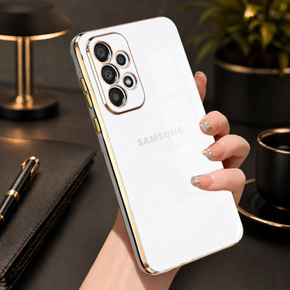 SAMSUNG A73 5G ULTRA-SHINE GOLD ELECTROPLATED LUXURIOUS BACK CASE WITH CAMERA PROTECTION