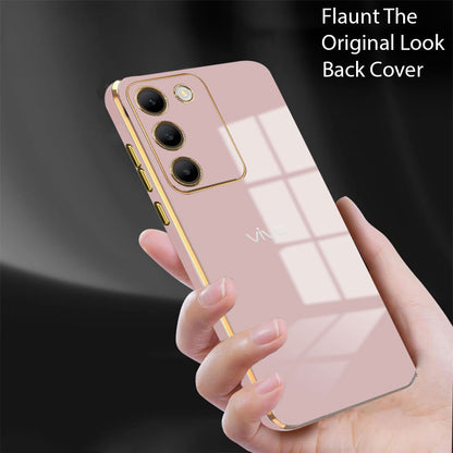 VIVO Y200 5G ULTRA-SHINE GOLD ELECTROPLATED LUXURIOUS  BACK CASE WITH CAMERA PROTECTION