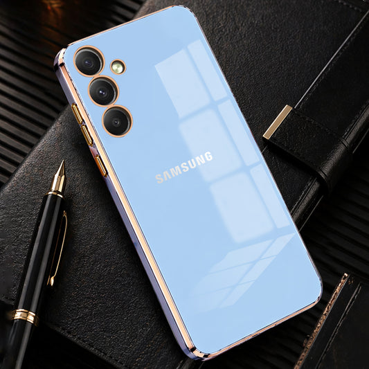 GALAXY A35 5G ULTRA-SHINE GOLD ELECTROPLATED LUXURIOUS  BACK CASE WITH CAMERA PROTECTION