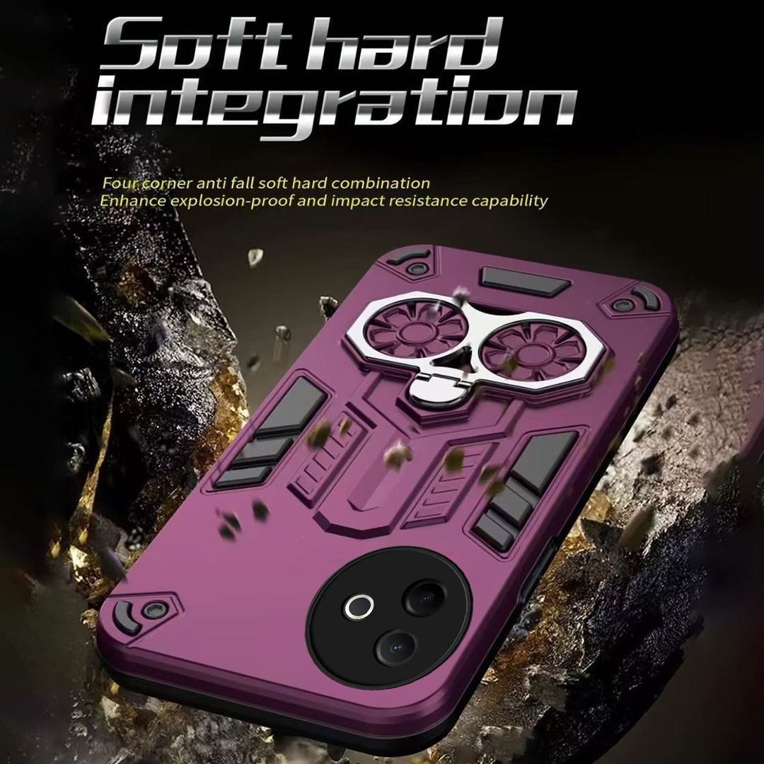 Vivo Y39 5G Armor knight Series Camera Protection 2 in 1 Shockproof Phone Cover with Kickstand