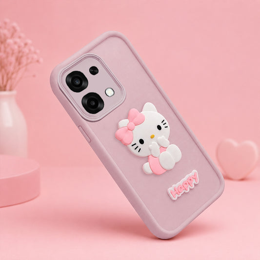 VIVO Y51 PRO Cute 3D Kitty Soft Silicone Shockproof Protective Back Cover with Camera Protection
