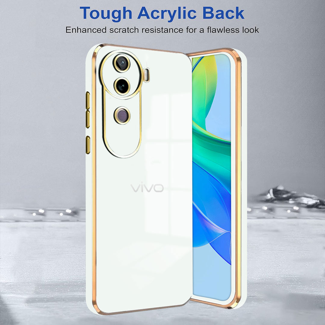 VIVO V40E 5G GOLD ELECTROPLATED LUXURIOUS BACK CASE WITH CAMERA PROTECTION
