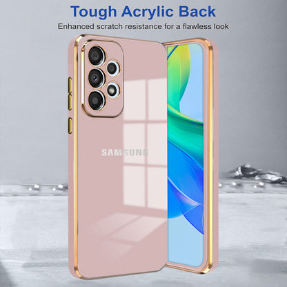 GALAXY A73 5G ULTRA-SHINE GOLD ELECTROPLATED LUXURIOUS  BACK CASE WITH CAMERA PROTECTION