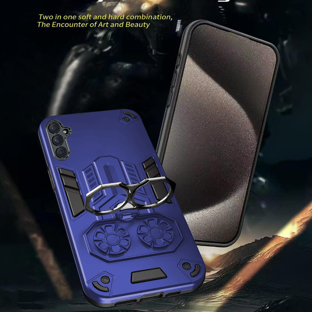 Samsung S23Fe 5G Armor knight Series Camera Protection 2 in 1 Shockproof Phone Cover with Kickstand