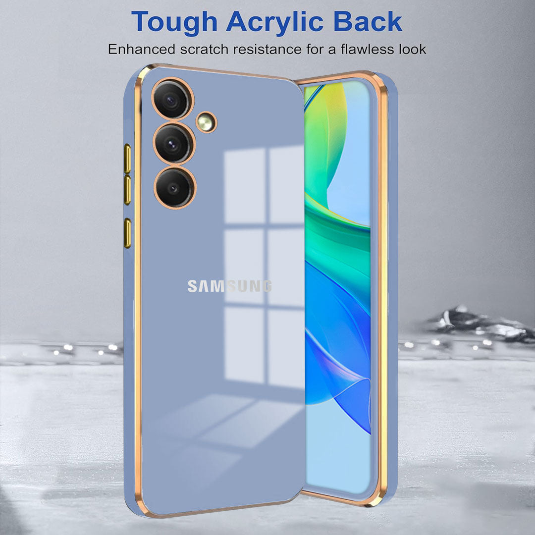 GALAXY A34 5G ULTRA-SHINE GOLD ELECTROPLATED LUXURIOUS  BACK CASE WITH CAMERA PROTECTION