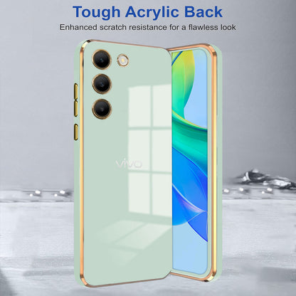 VIVO Y200E 5G ULTRA-SHINE GOLD ELECTROPLATED LUXURIOUS  BACK CASE WITH CAMERA PROTECTION